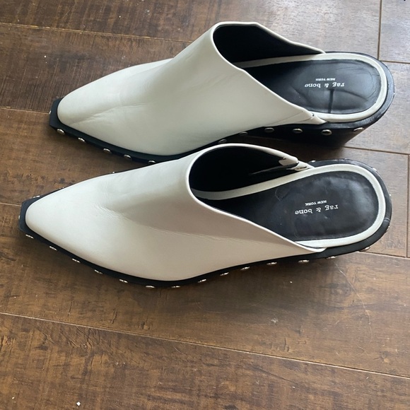 Rag & Bone Santiago Wedge mules in antique white - Picture 7 of 14